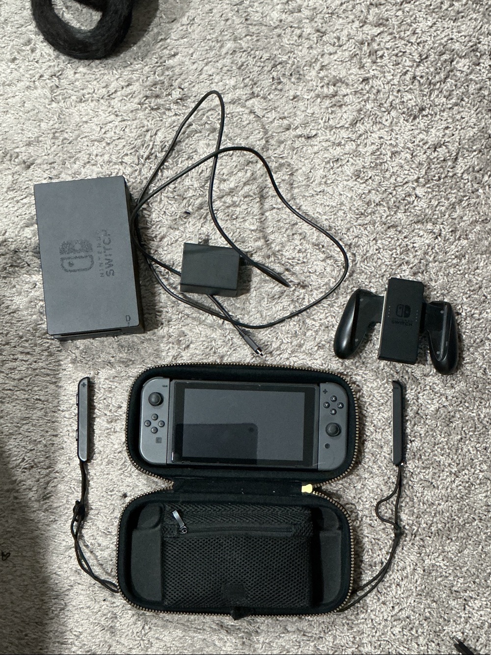 Nintendo Gray Switch Console with Dock, Joy‑Con Grip and Carry Case
